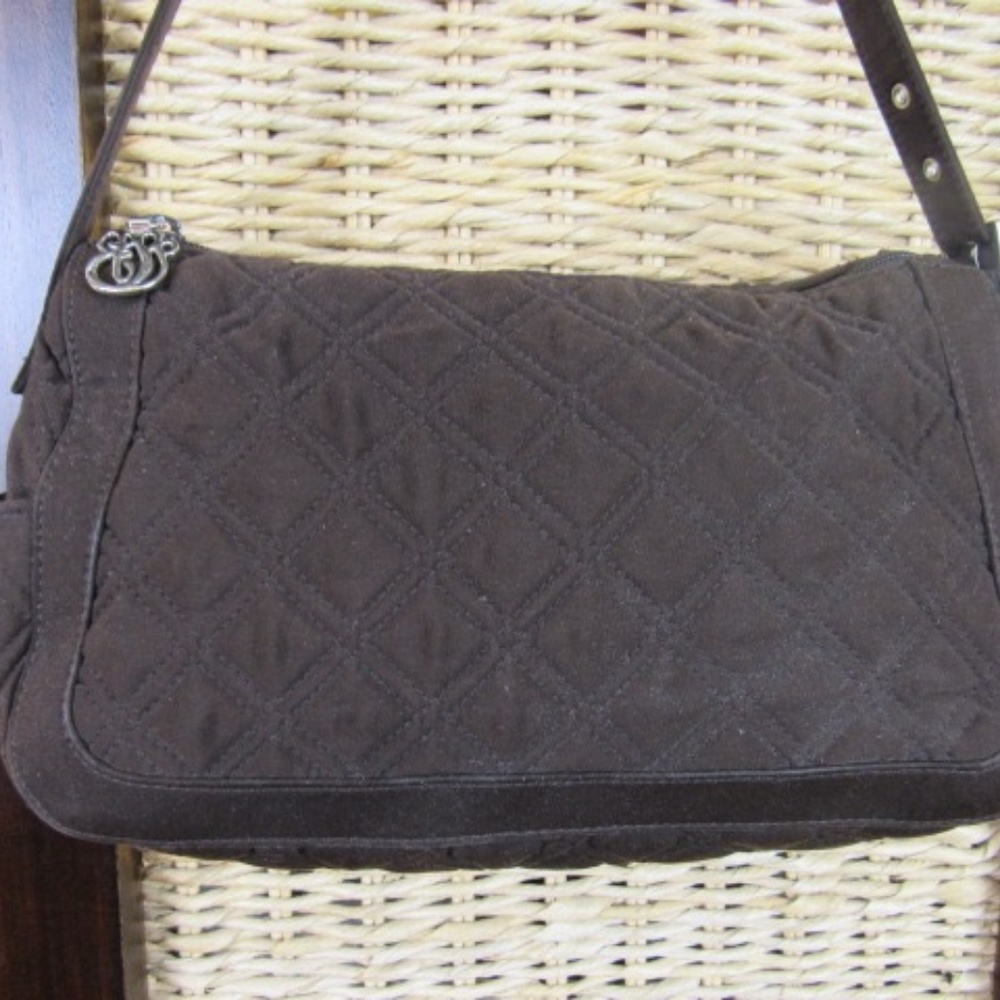 Brown Vera Bradley Quilted Handbag Purse - Picture 2 of 5
